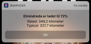 Etter å ha kjørt "Vis batterinivå ?"